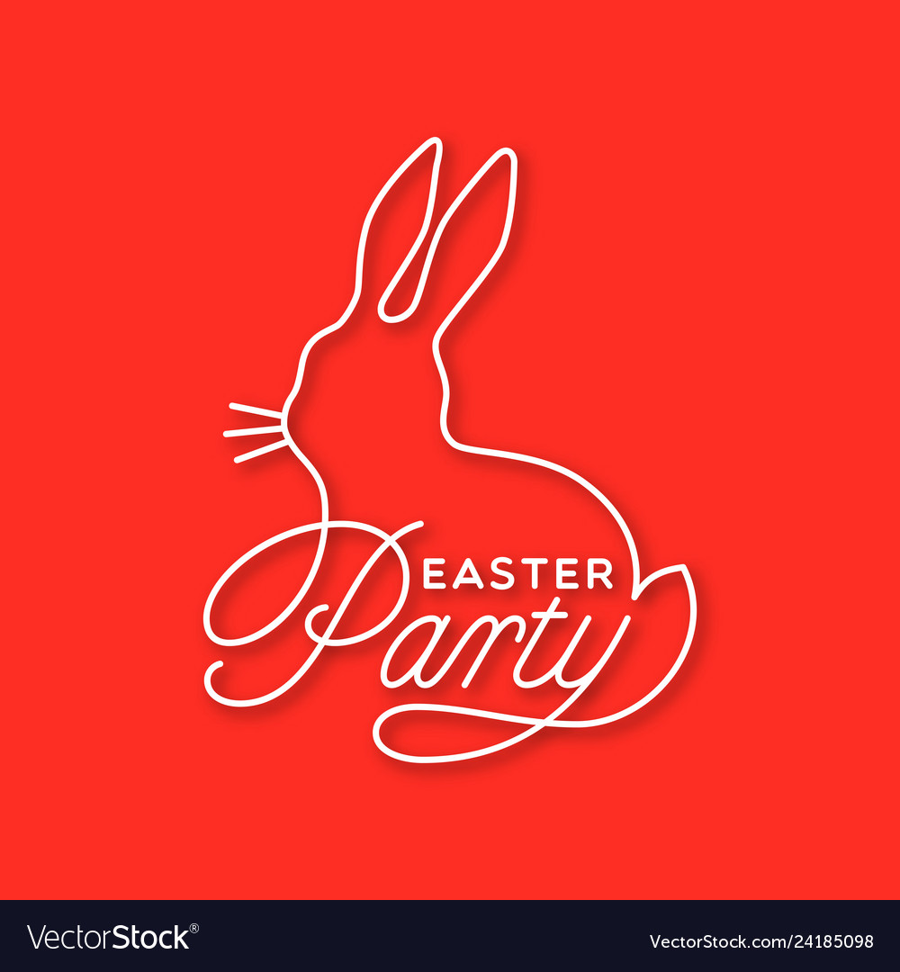 Easter party linear lettering