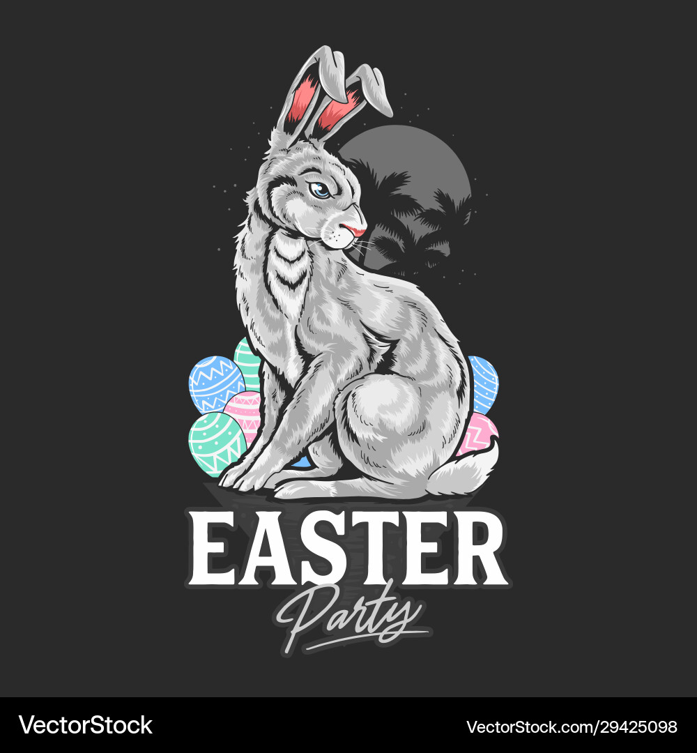 Easter rabbit egg artwork Royalty Free Vector Image