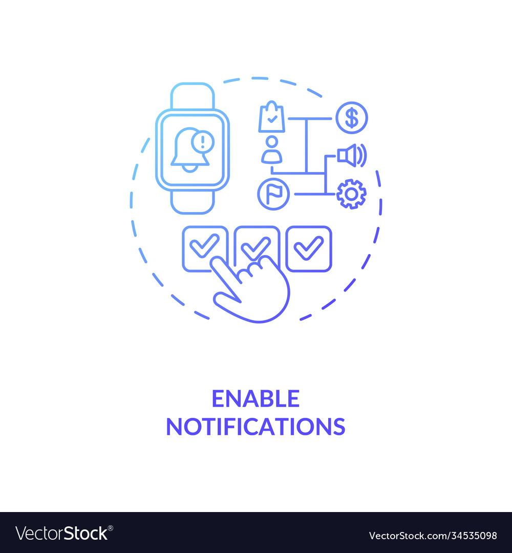 Enable notifications concept icon vector image Enable notifications concept icon