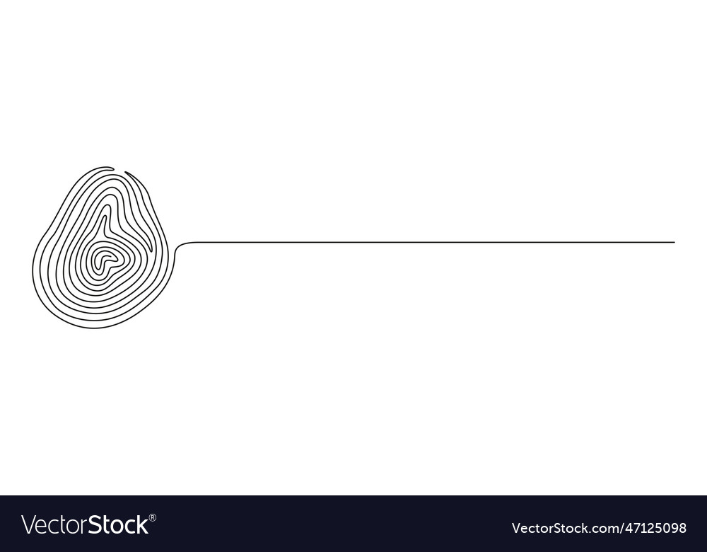 Fingerprint in one continuous line drawing