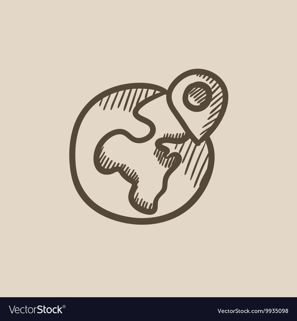 Globe mit Zeigerskizzensymbol