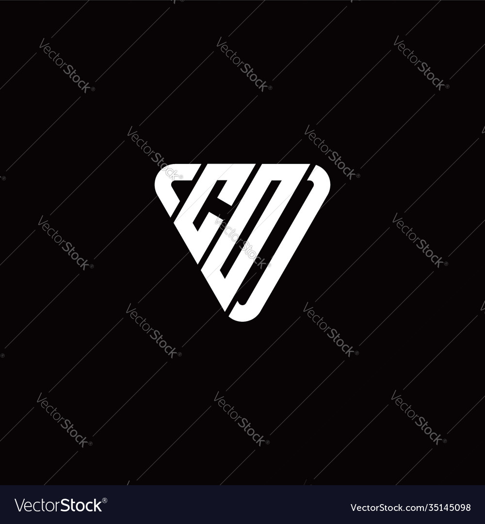 Initial letter c o linked triangle design logo vector image Initial letter c o linked triangle design logo