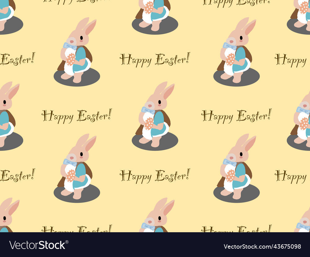 Rabbit cartoon character seamless pattern