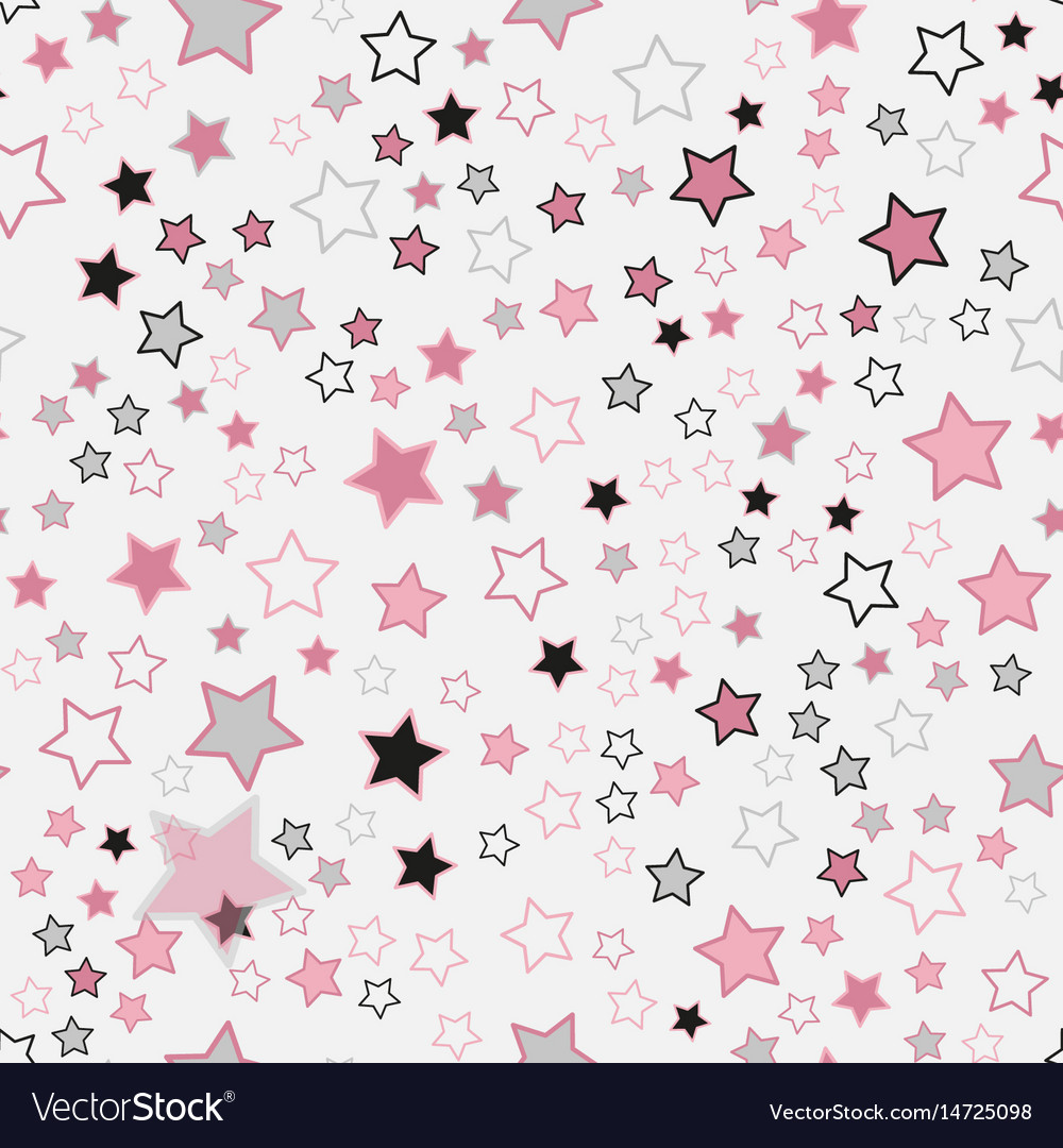 Seamless pattern with hearts pink