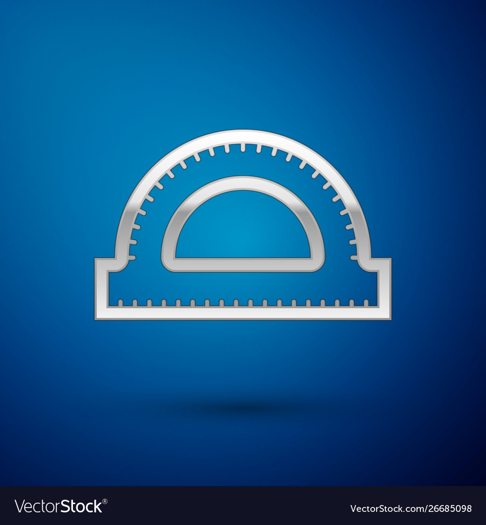 Silver protractor grid for measuring degrees icon