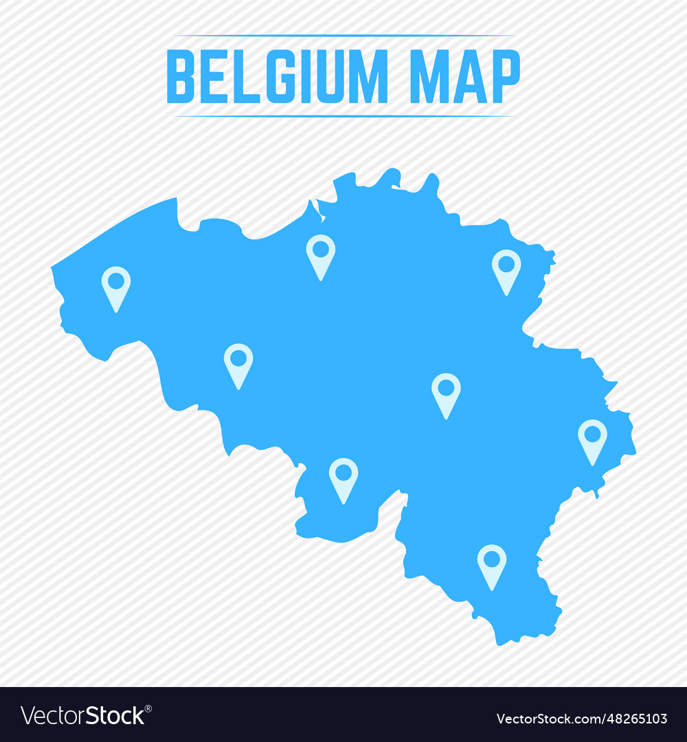 Belgium simple map with icons