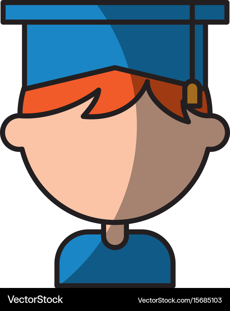 Cute boy graduated icon Royalty Free Vector Image