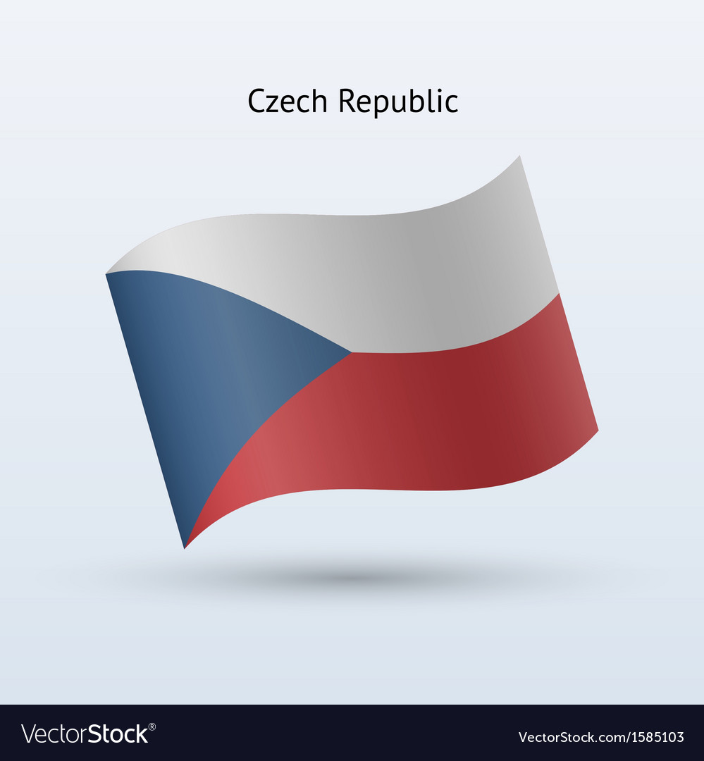 Tschechische Republik Flagge waving Form