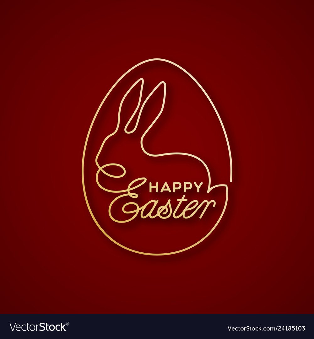 Golden happy easter lettering egg