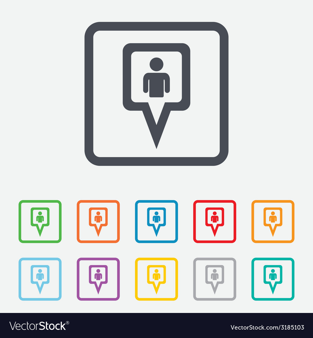 Map pointer user sign icon marker symbol