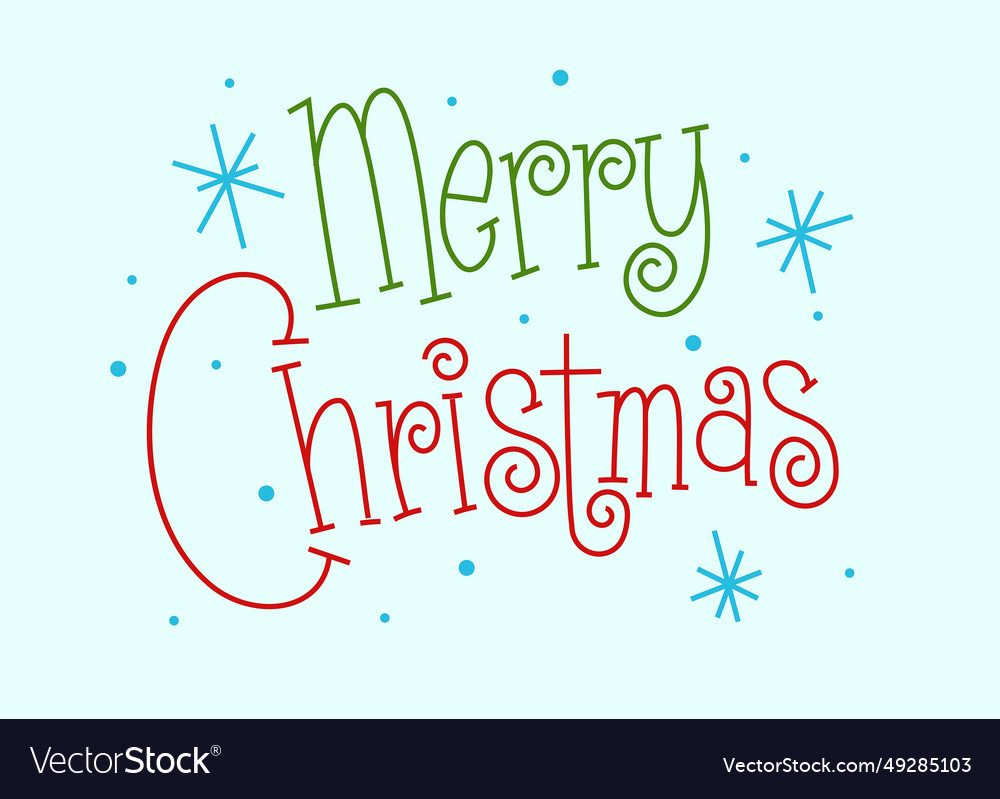 Merry christmas greeting lettering design Vector Image