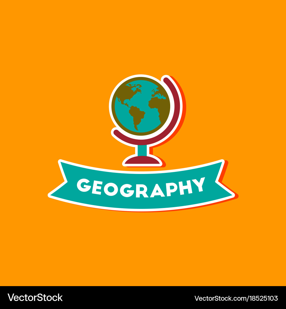 Paper sticker on stylish background geography Vector Image