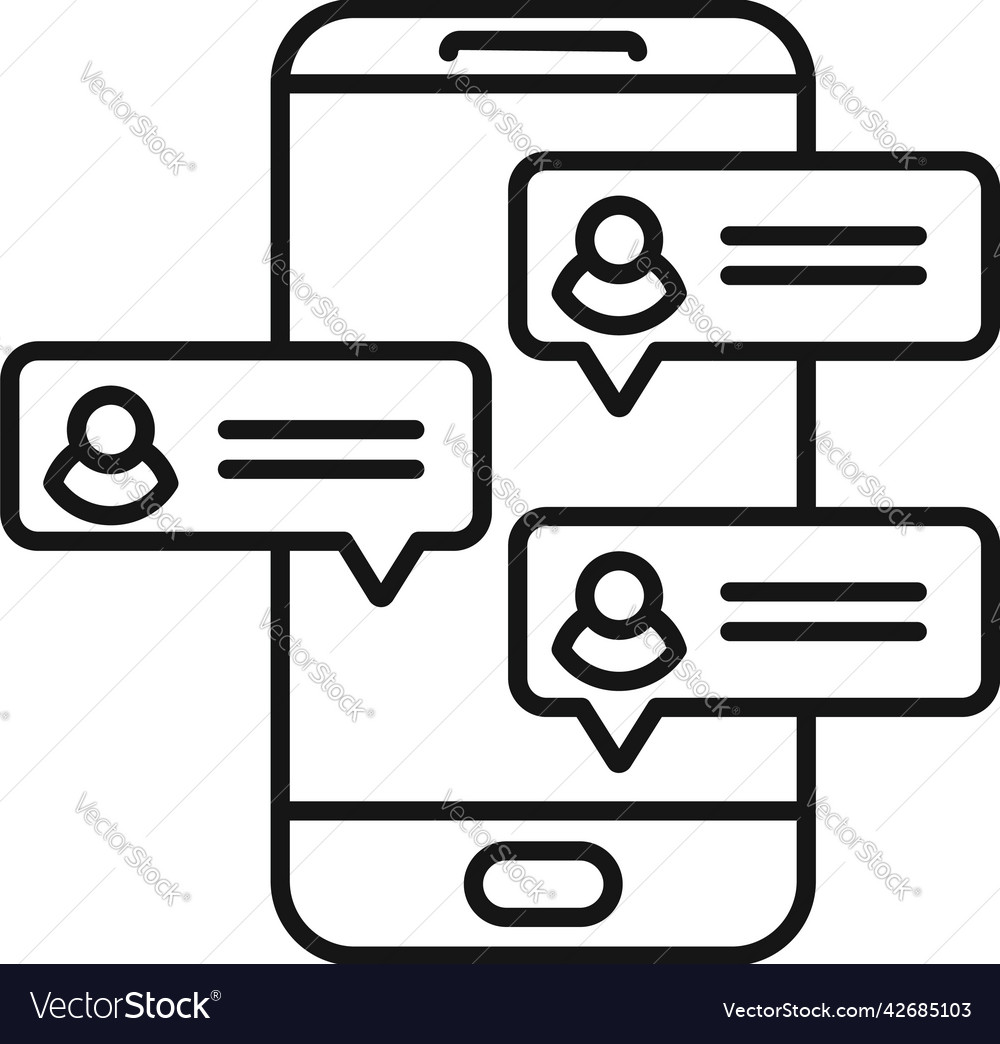 Phone social hall icon outline online chat Vector Image