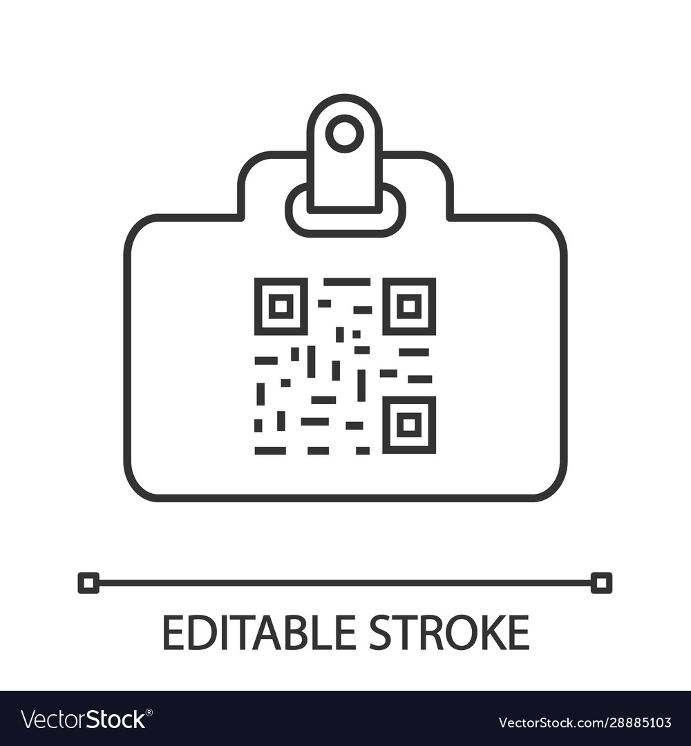 Qr code identification card linear icon