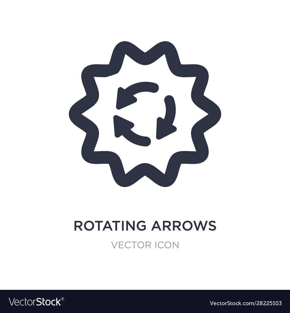 Rotierende Pfeile Symbol auf weißem Hintergrund einfach