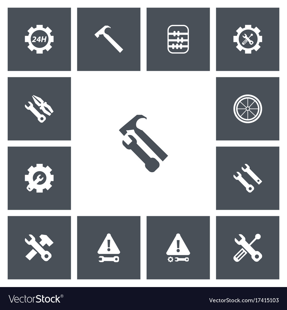 Set of 13 editable toolkit icons includes symbols Vector Image