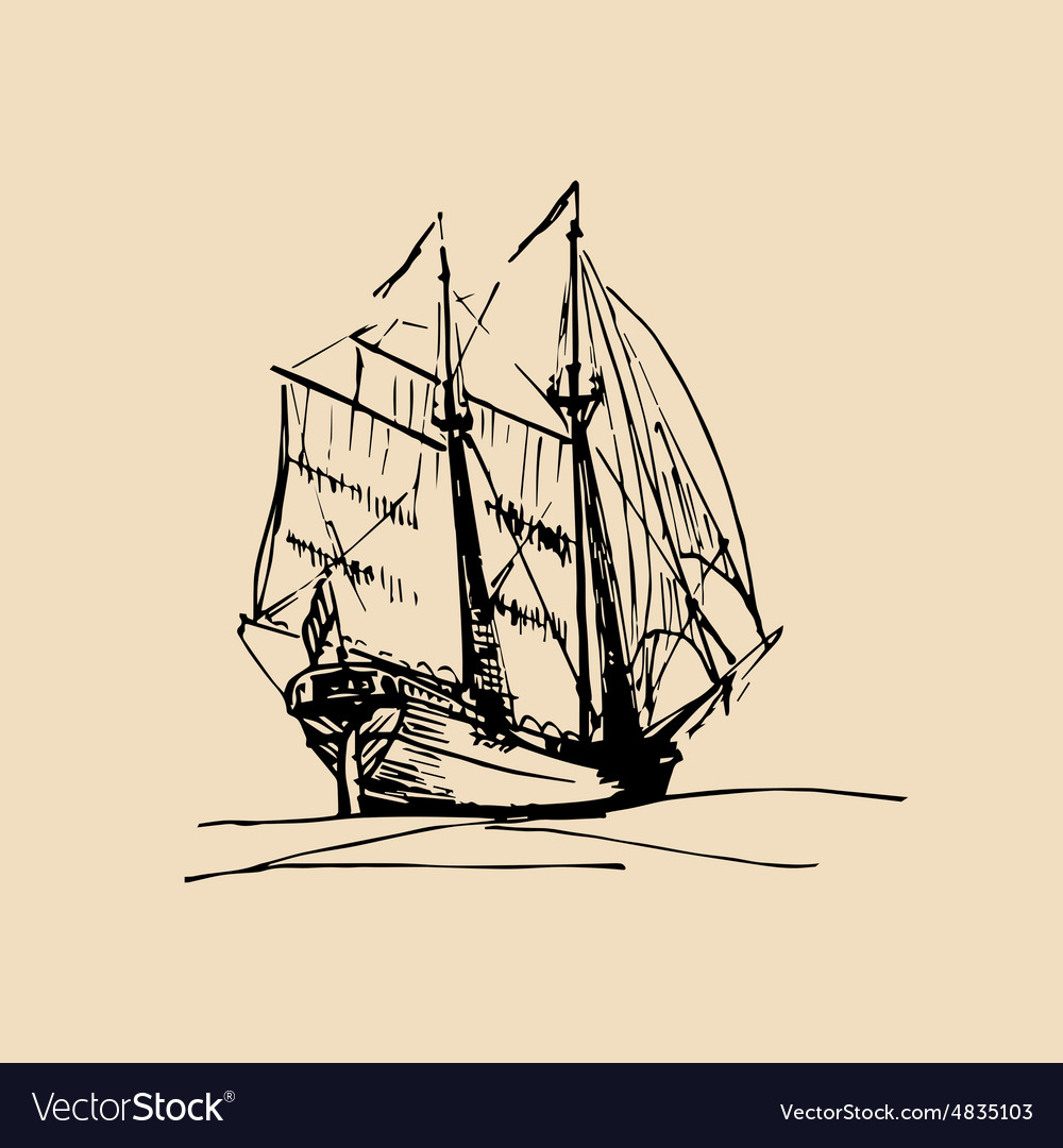 Vintage Boat Design Royalty Free Vector Image - Vectorstock