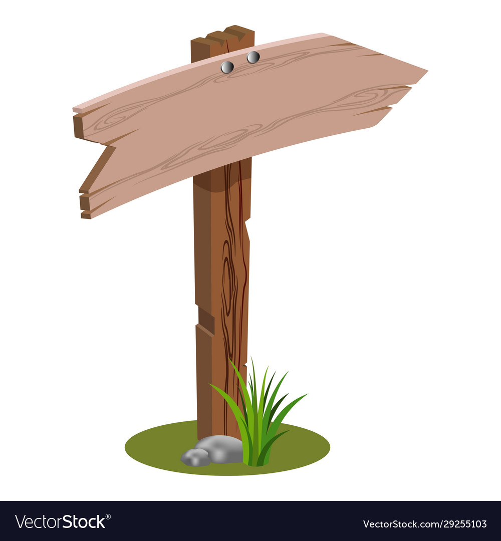 Wooden cartoon arrow blank sign