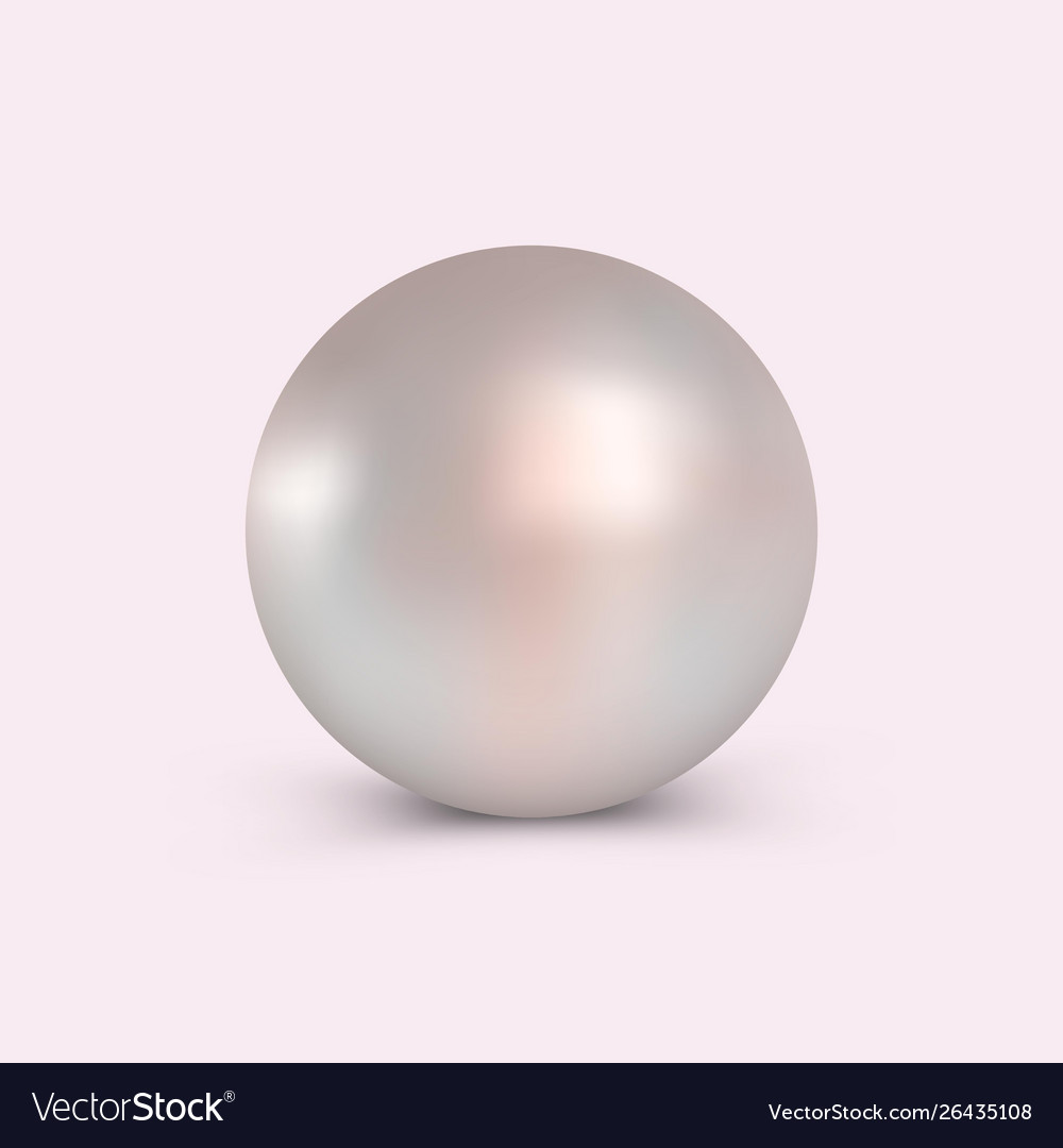 Bright realistic sea pearl