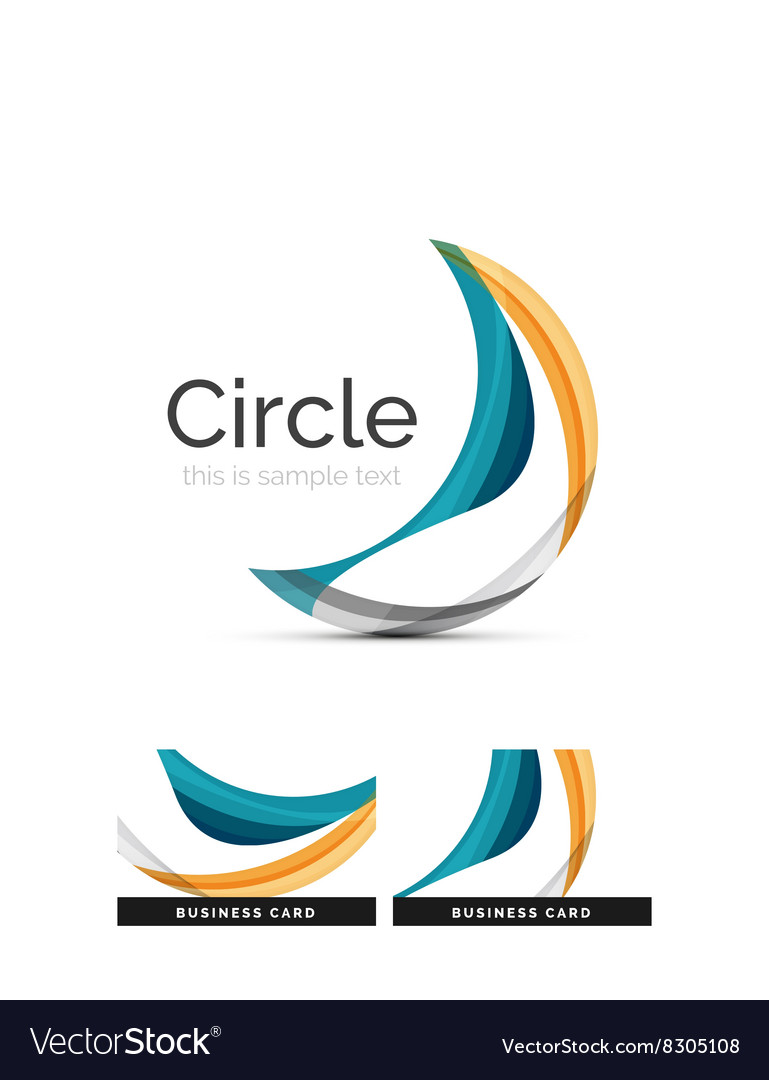 Circle logo transparent overlapping swirl shapes Vector Image