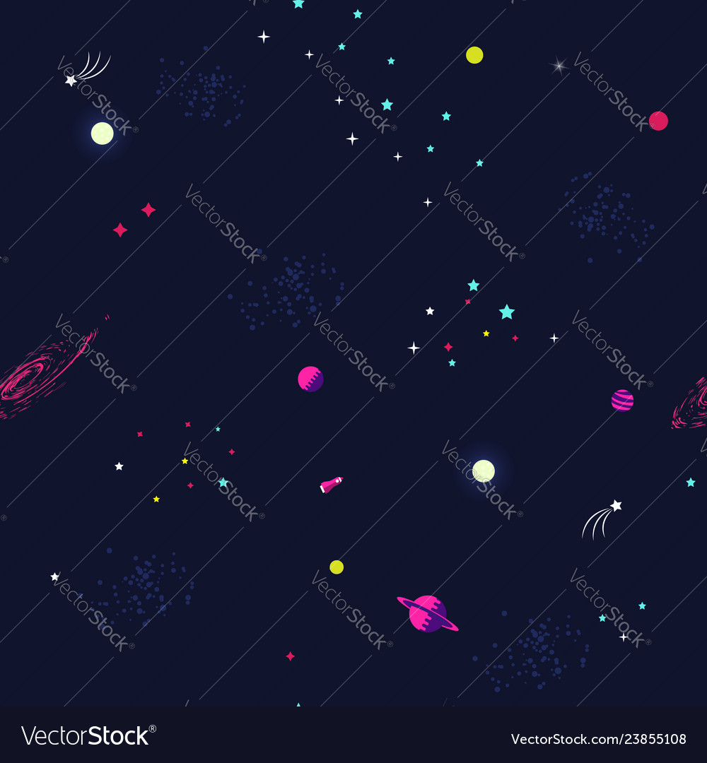Cosmic Space Background with Planets