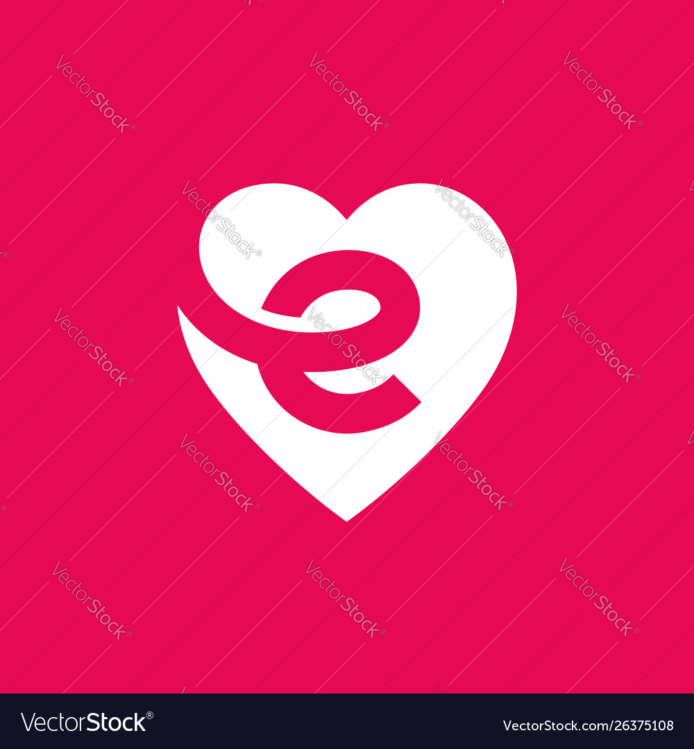 Letter e heart logo icon design template elements Vector Image