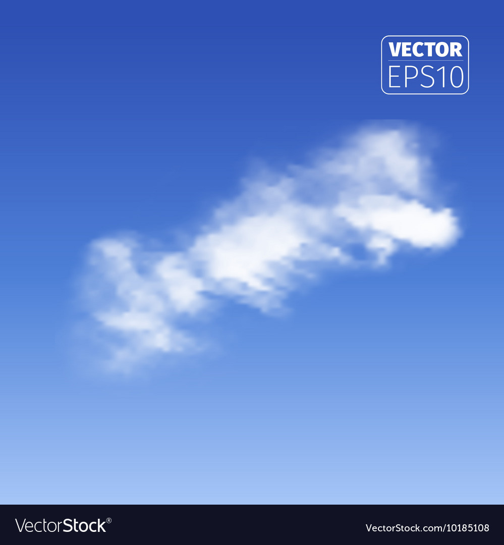 Realistische Cloud auf blauem Hintergrund