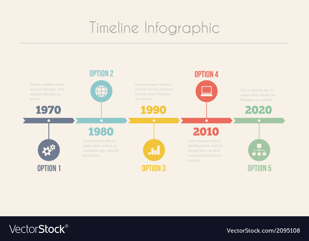 Retro timeline infographic Royalty Free Vector Image