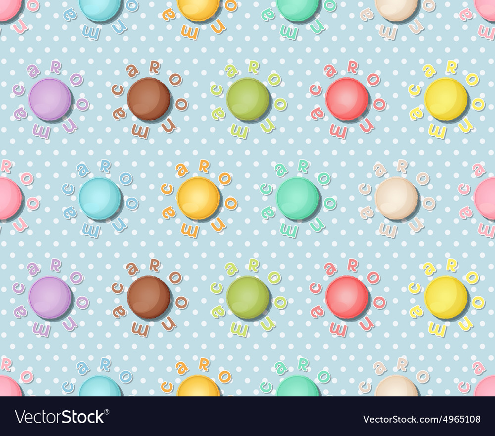 Seamless pattern with colorful macaroons macarons