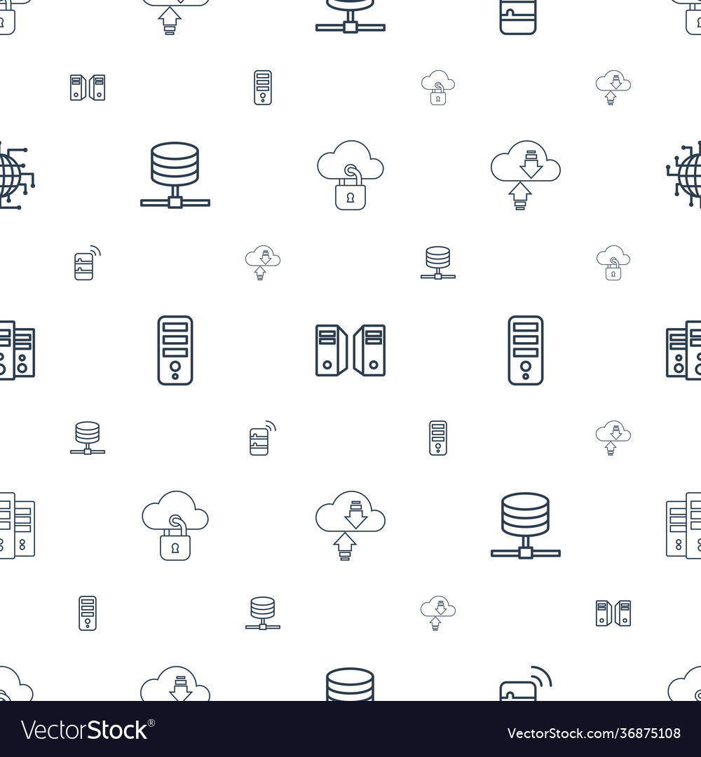Server icons pattern seamless white background