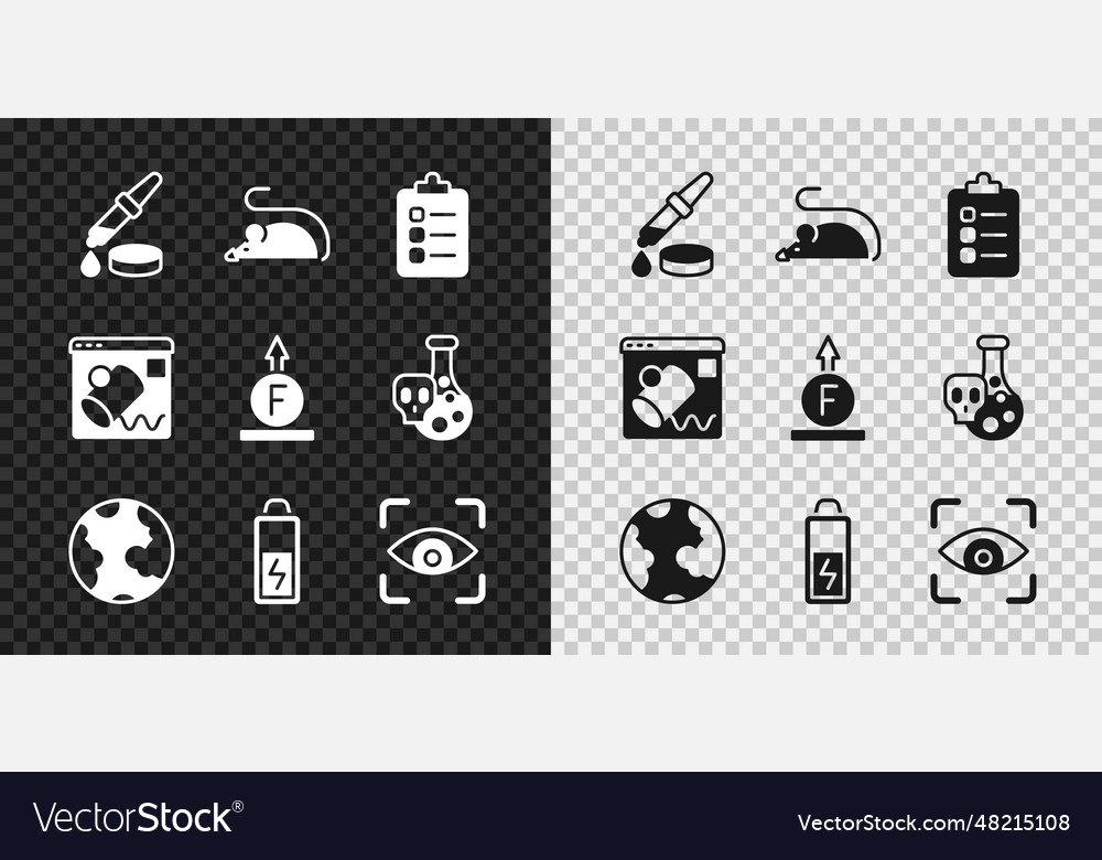Set pipette experimental mouse to do list vector image Set pipette experimental mouse to do list