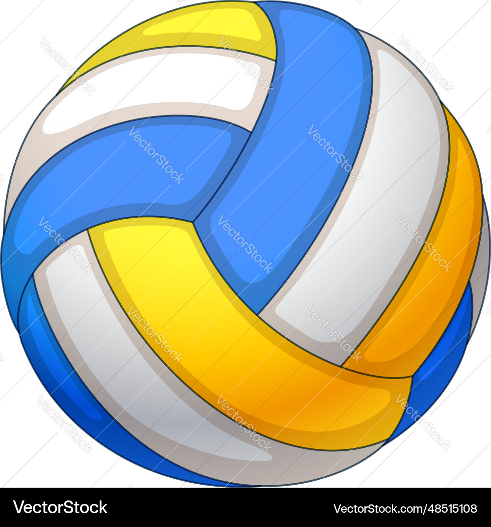 Simple classic blue yellow white volleyball Vector Image