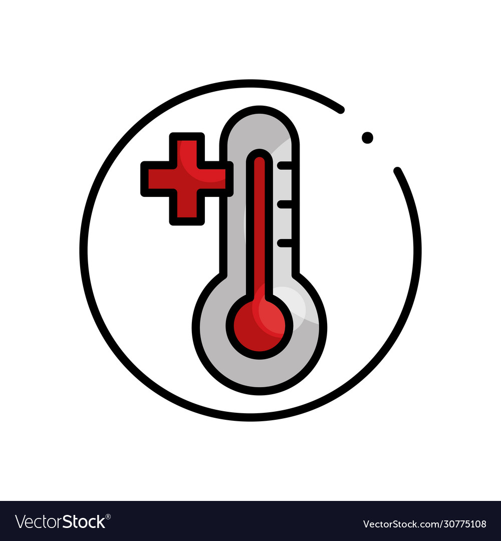 Temperature thermometer icon line color style