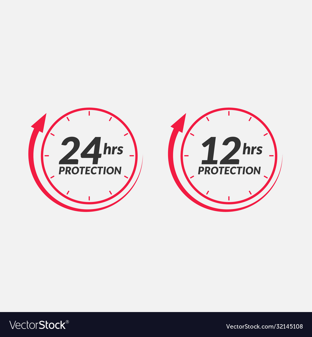 Time protection icon set guarantee