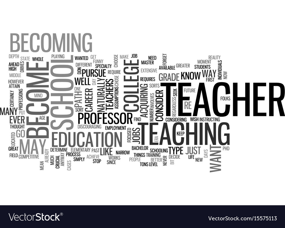 Become a teacher text word cloud concept Vector Image