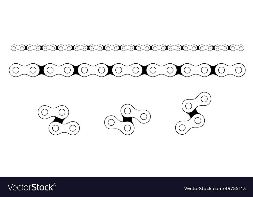 Chain for bike or bicycle chains links Royalty Free Vector