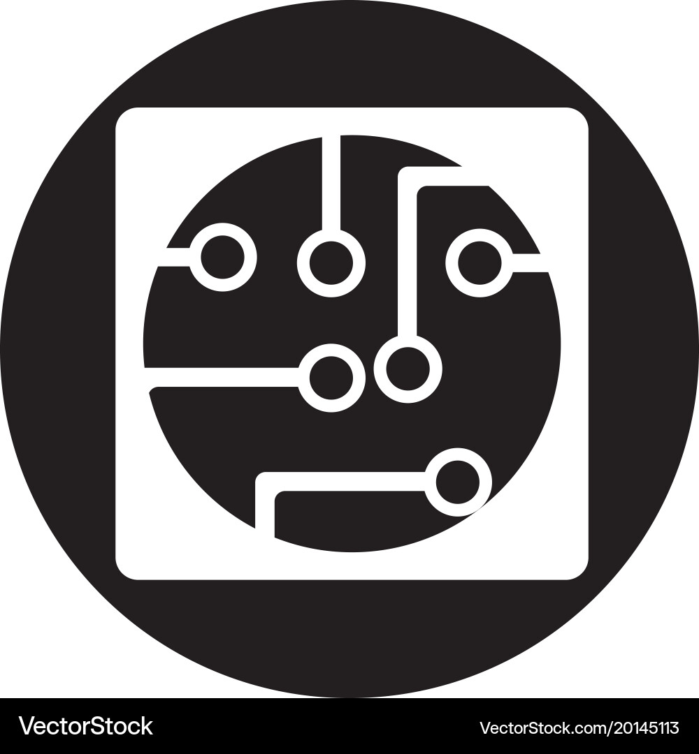 Circuit board technology icon Royalty Free Vector Image