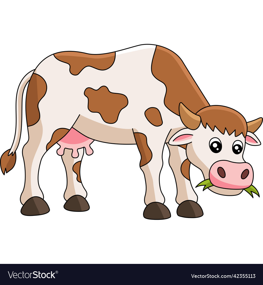 Cow cartoon colored clipart Royalty Free Vector Image