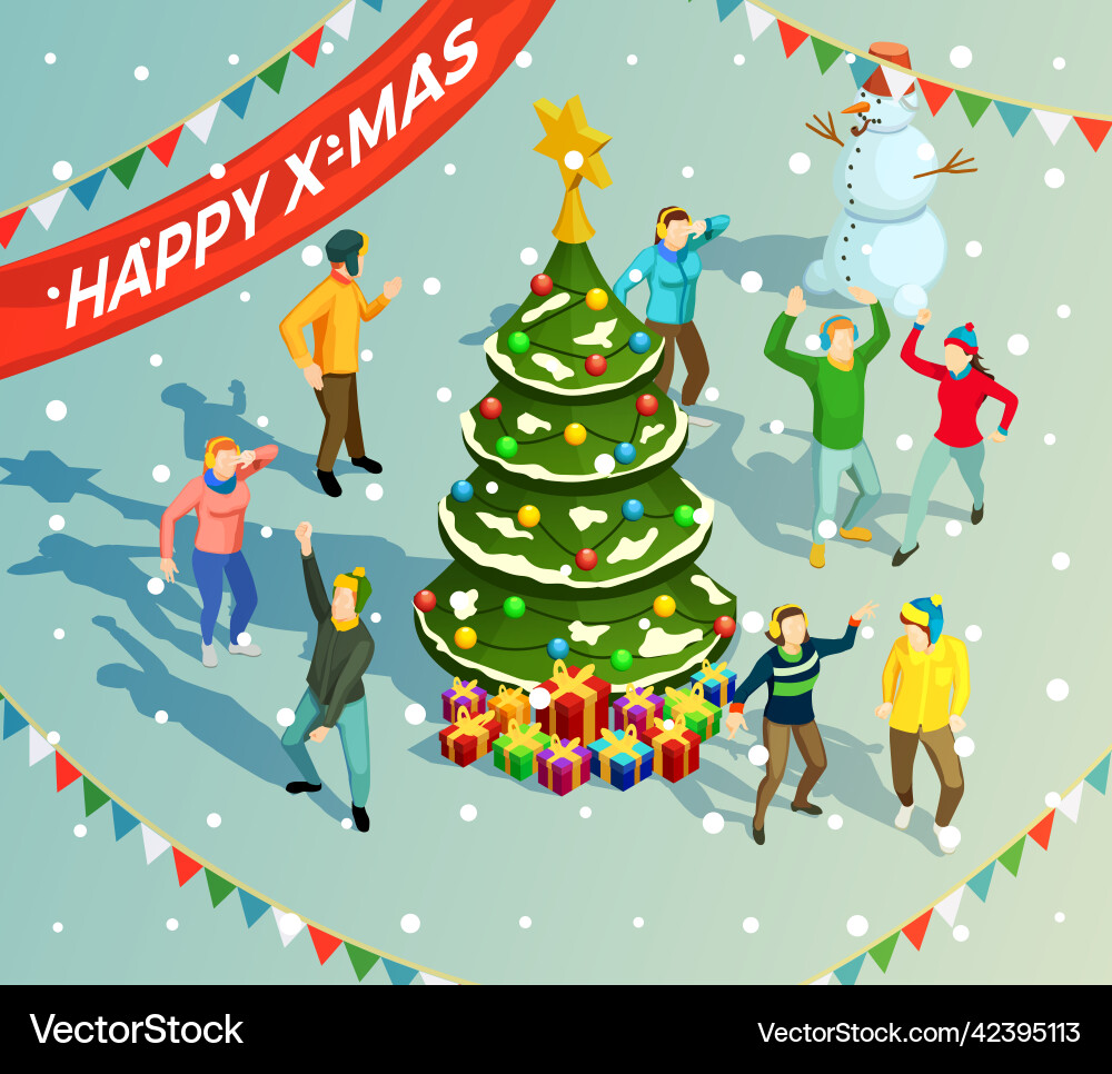 Dancing isometric Royalty Free Vector Image - VectorStock