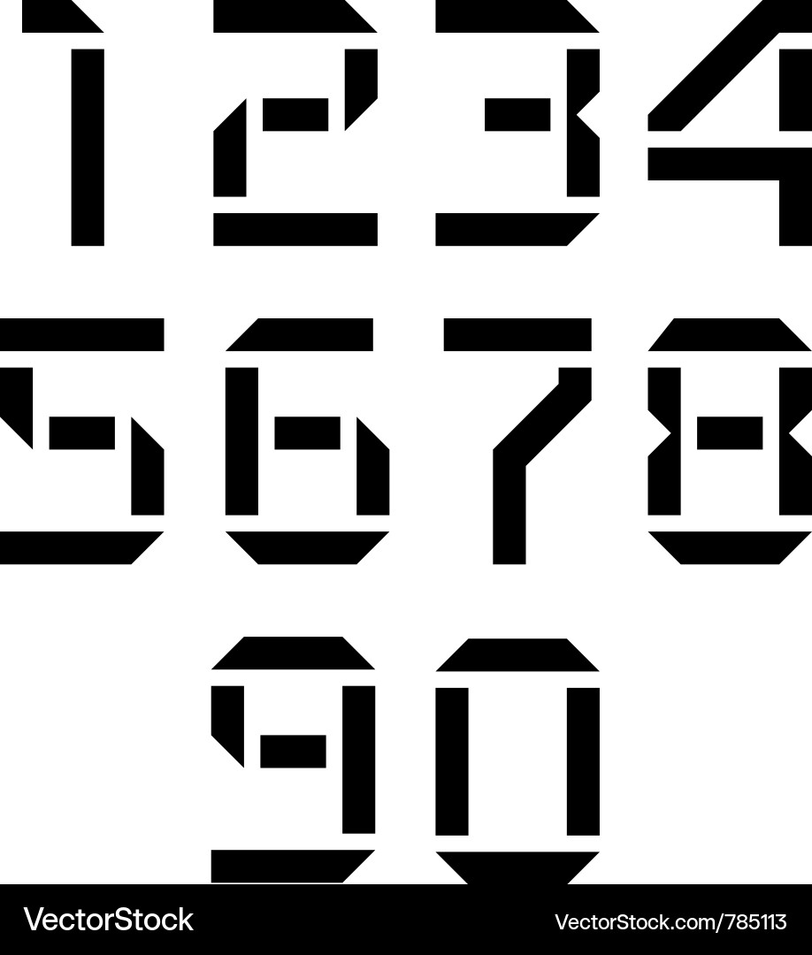 Display numbers Royalty Free Vector Image - VectorStock