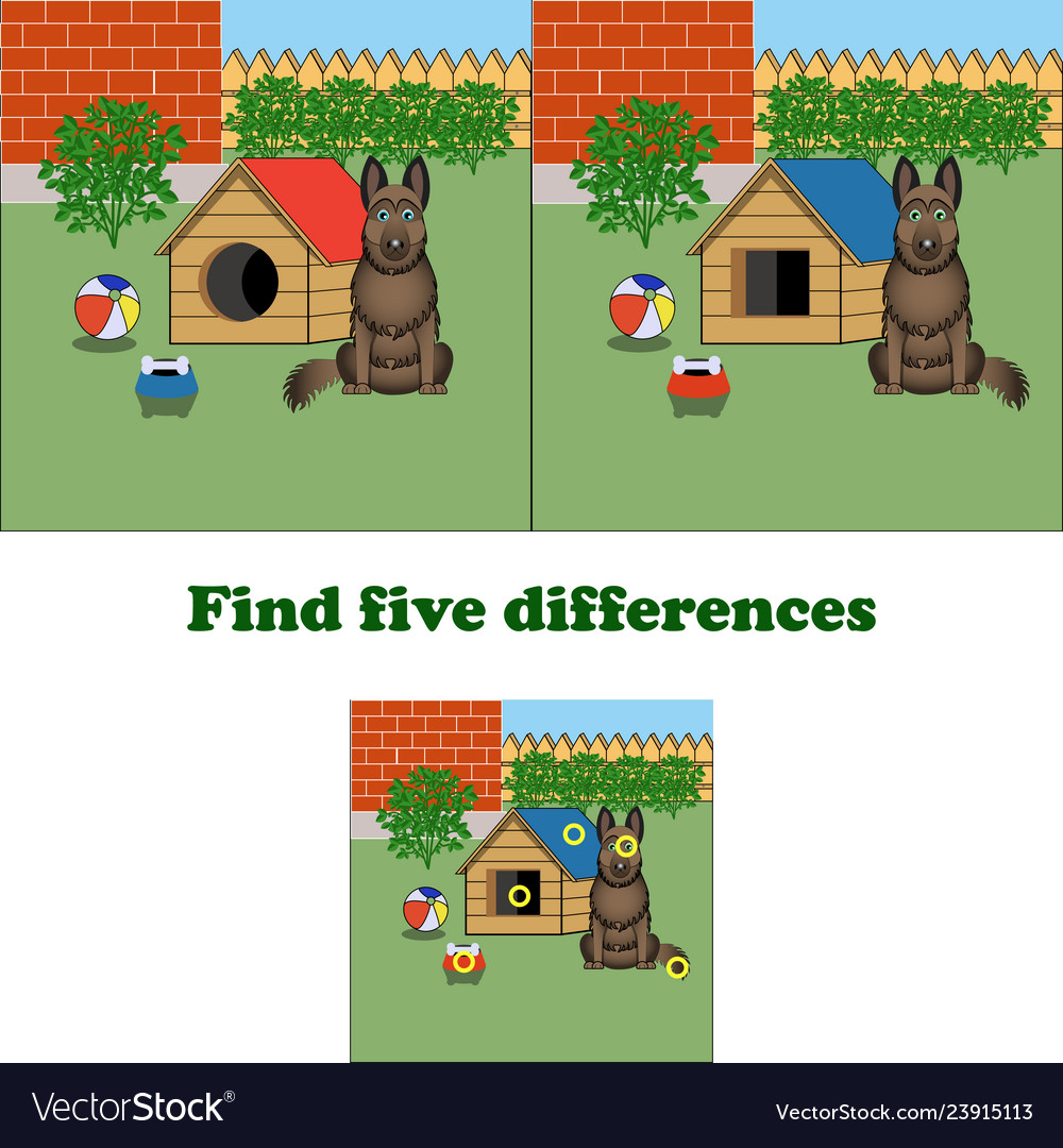 Find 5 differences Royalty Free Vector Image - VectorStock