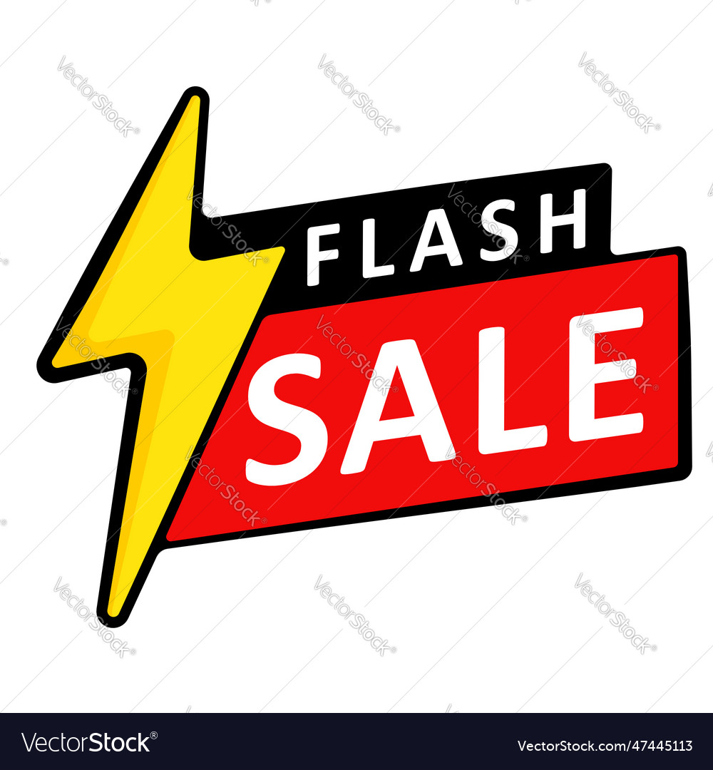 Flash sale label Royalty Free Vector Image - VectorStock