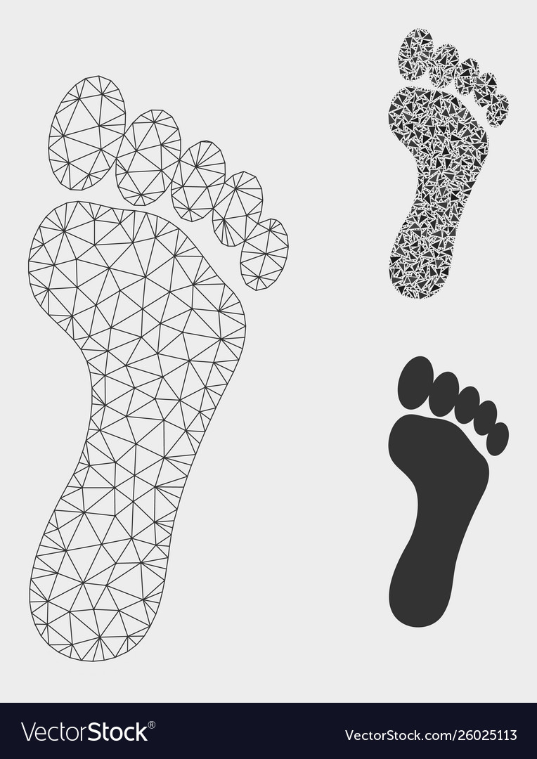 Footprint mesh network model and triangle vector image Footprint mesh network model and triangle