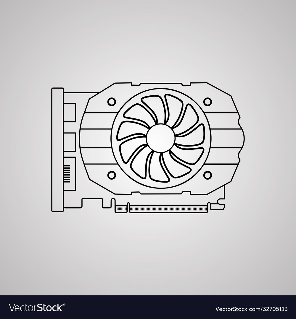 Gpu icon graphics processing unit vector image Gpu icon graphics processing unit