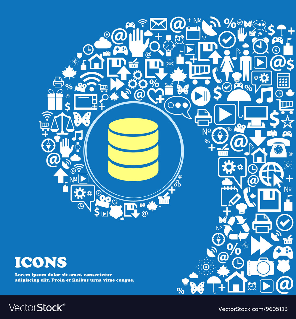 Hard disk and database sign icon flash drive stick