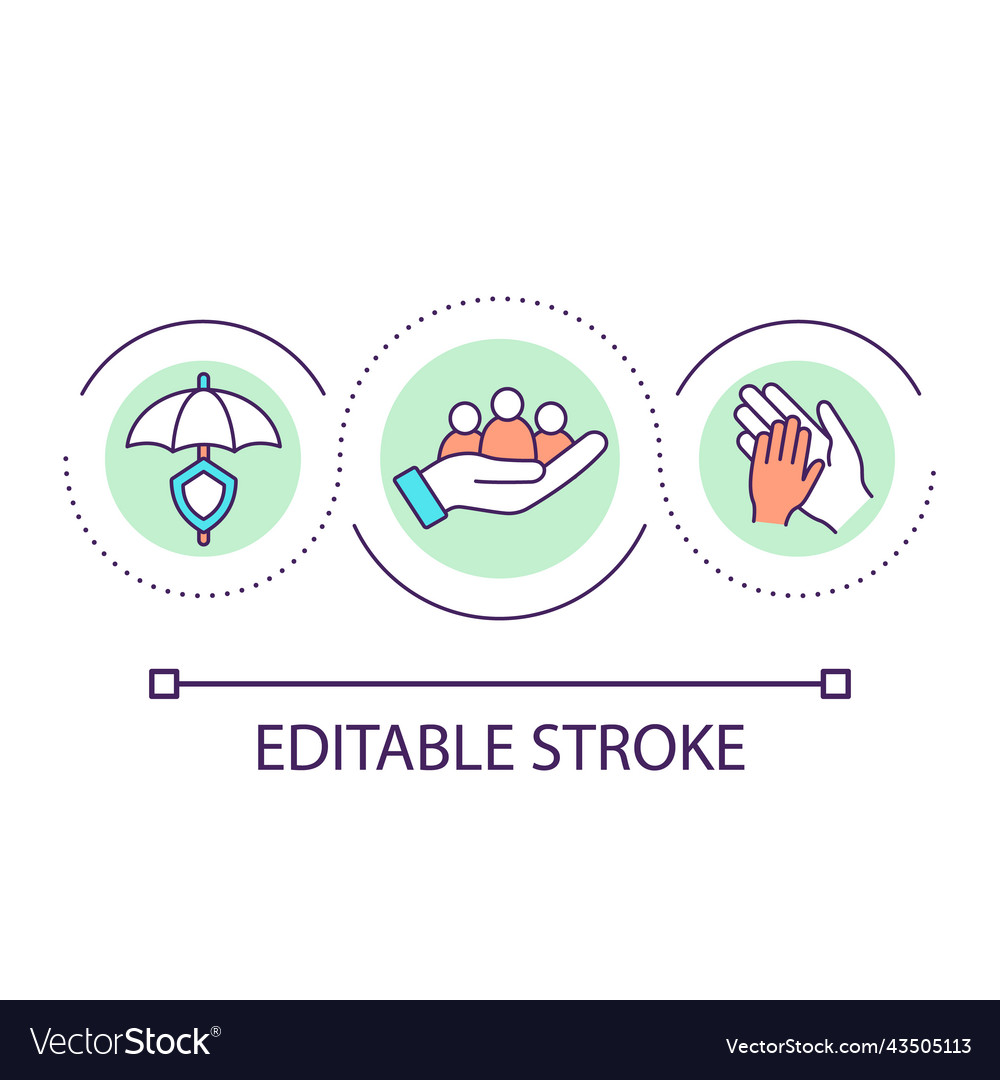 Insurance coverage loop concept icon vector image Insurance coverage loop concept icon