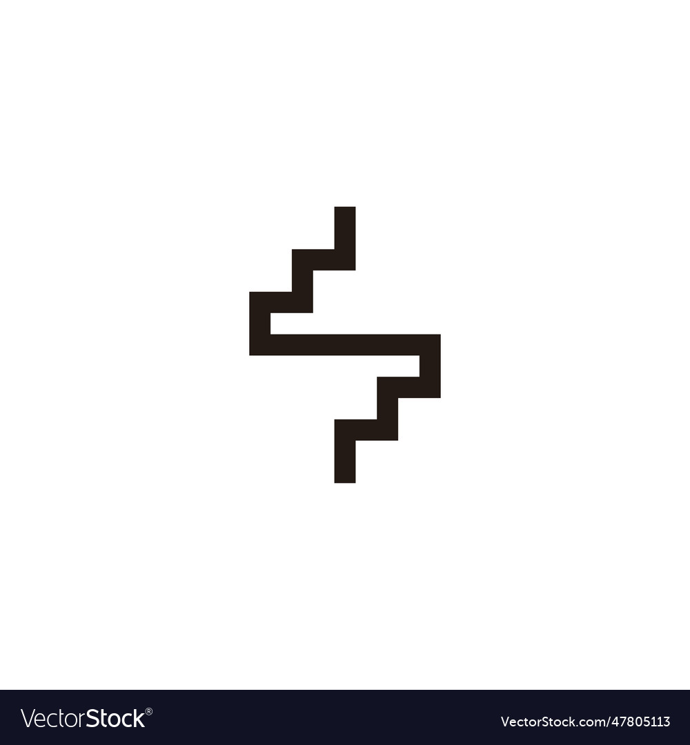 Letter s stairs square geometric symbol simple Vector Image