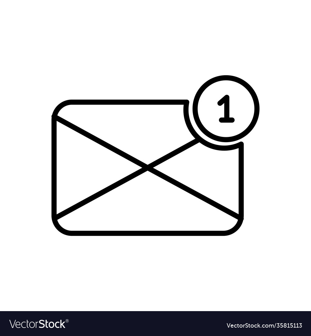 New message notification icon line style