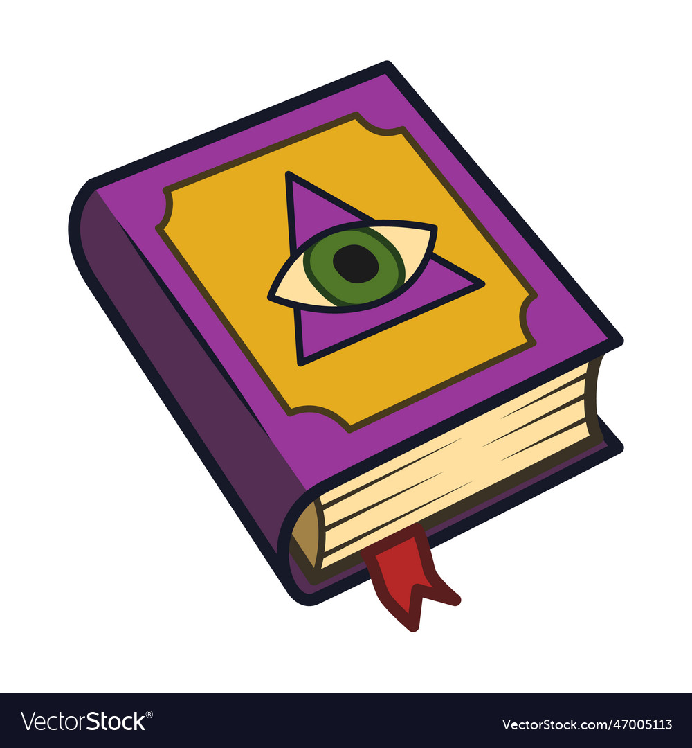 One-eyed purple spell book halloween icon