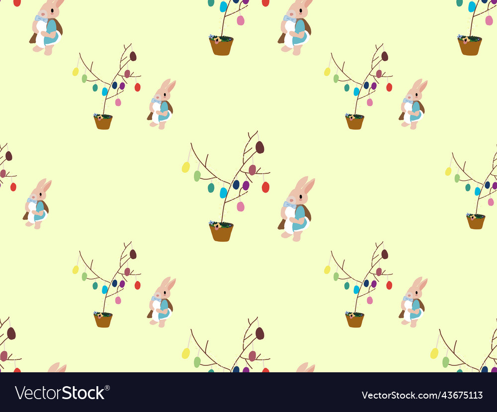 Rabbit cartoon character seamless pattern